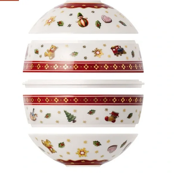 Villeroy & Boch Toy's Delight La Petite Boule Set with Red and Green Accents - Picture 3 of 10